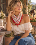 Cherry Bomb - Cherry Print Western Bandana with Charms