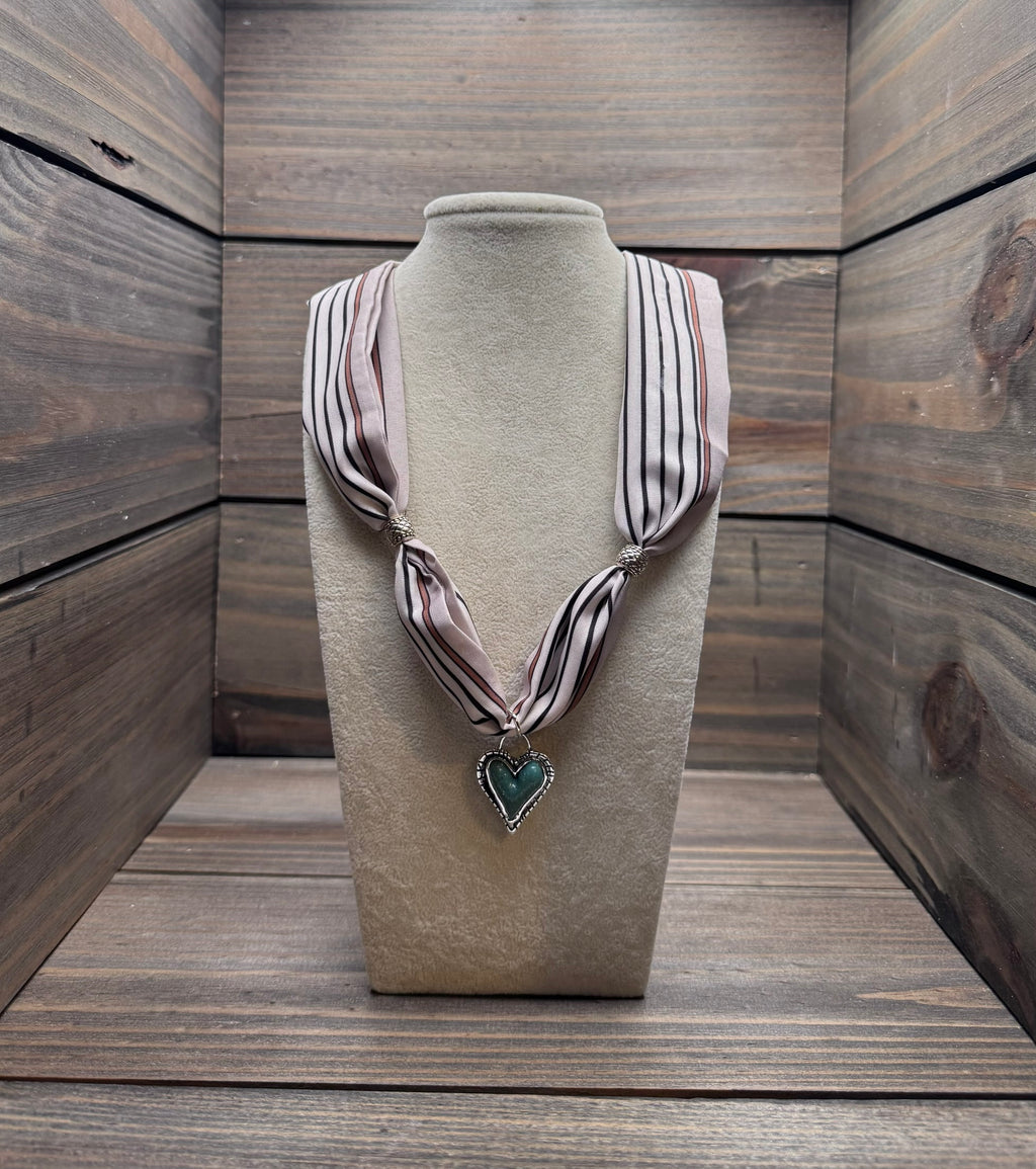 Desert Love Letter - Western striped scarf necklace