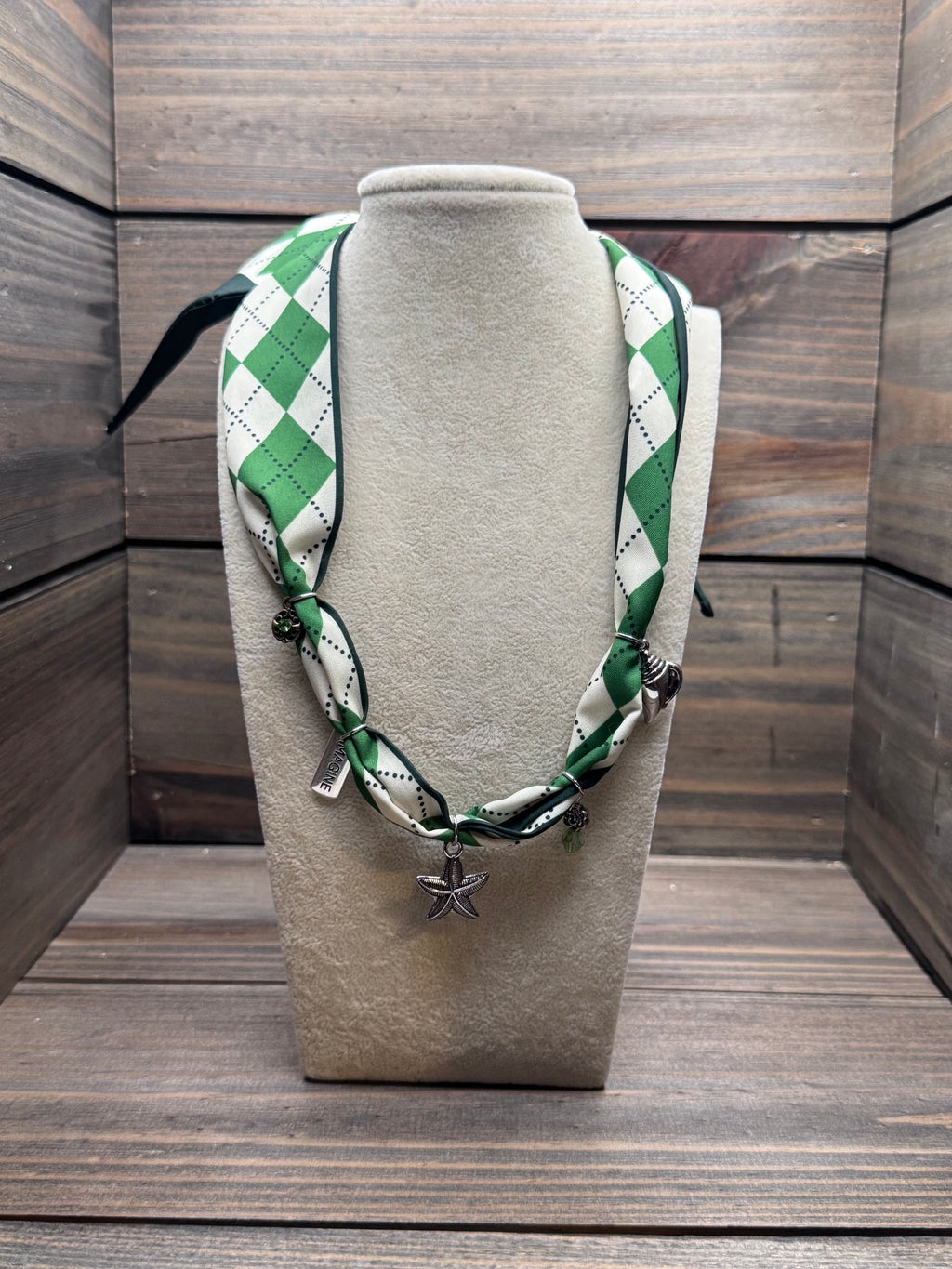 Lucky Tide - Green Checkered Charm Necklace