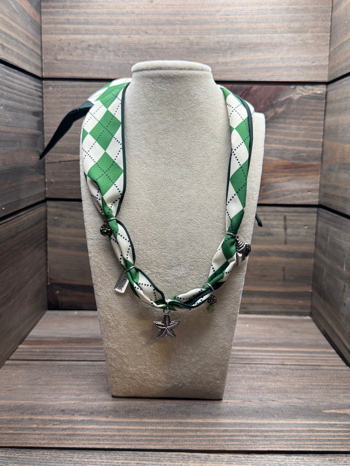 Lucky Tide - Green Checkered Charm Necklace