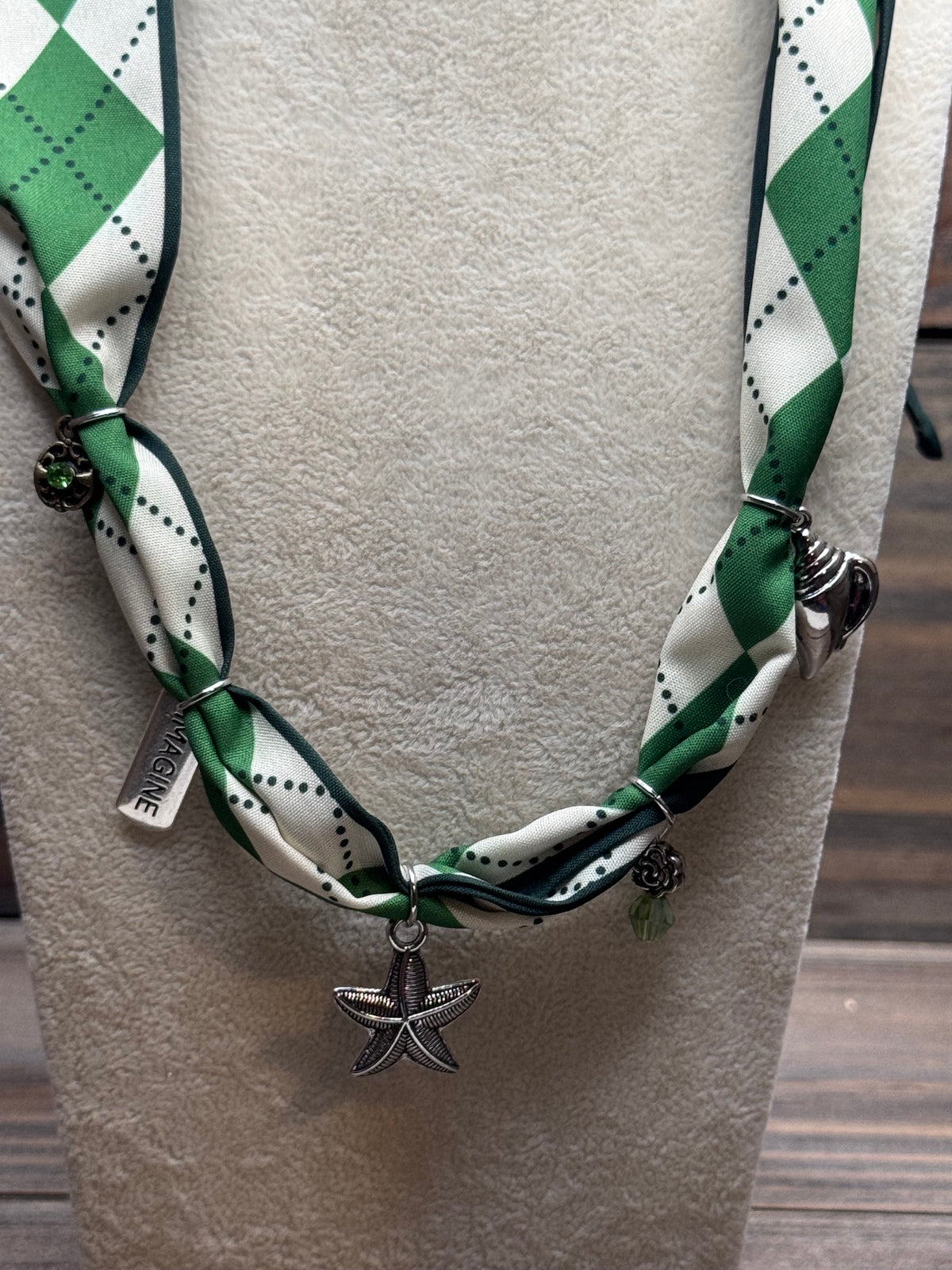 Lucky Tide - Green Checkered Charm Necklace
