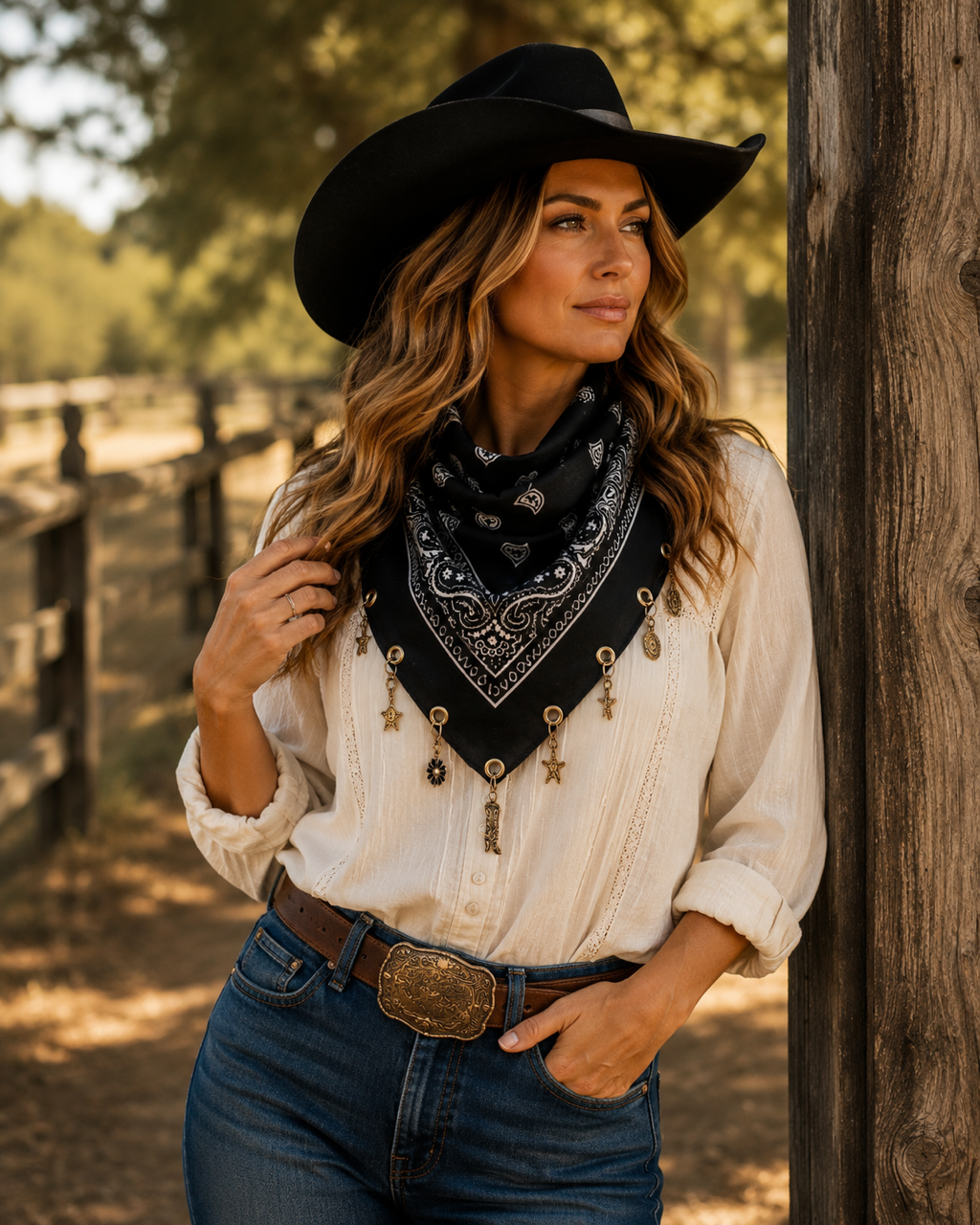 Midnight At the Rodeo - Western Cowgirl Bandana