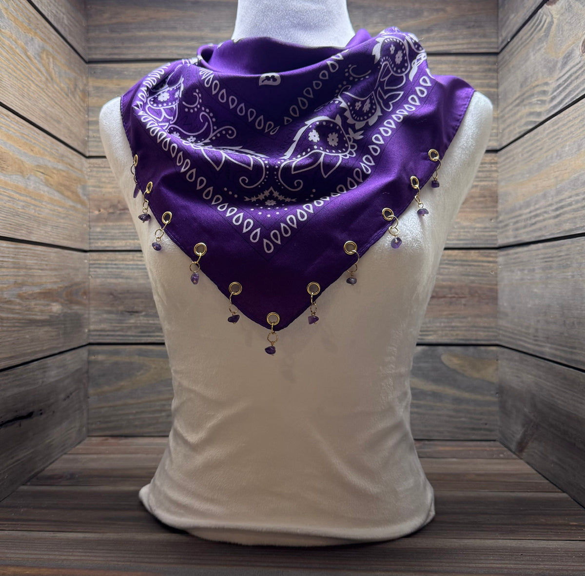 Purple Reign - Purple Western Bandana with Charms