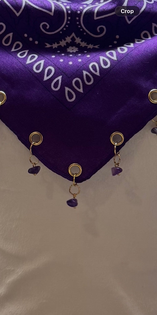 Purple Reign - Purple Western Bandana with Charms