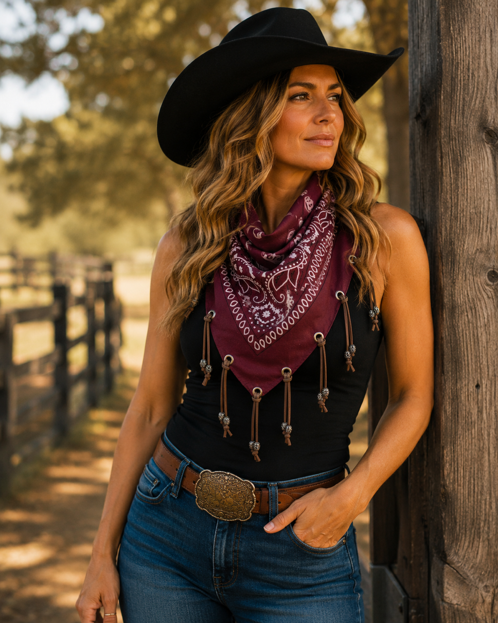 Renegade Red - Western Fringe Bandana