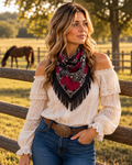 Roses After Midnight - Western Fringe Bandana