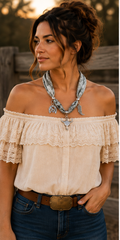 Sagebrush & Silver - Green Western Inspired Charm Necklace