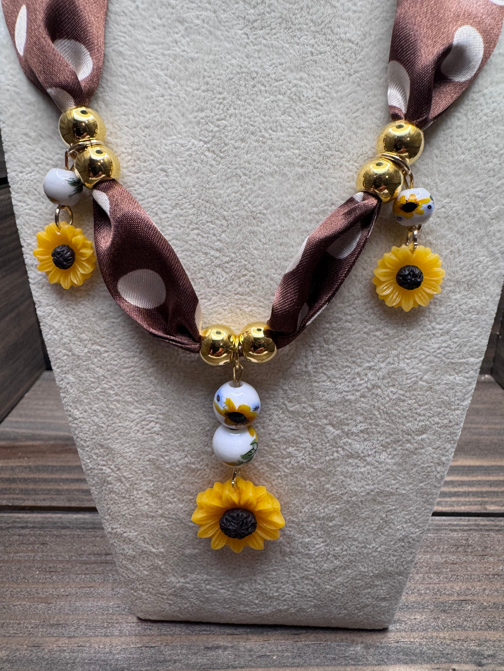Sunshine & Sass - Chocolate Brown Polka Dot Necklace
