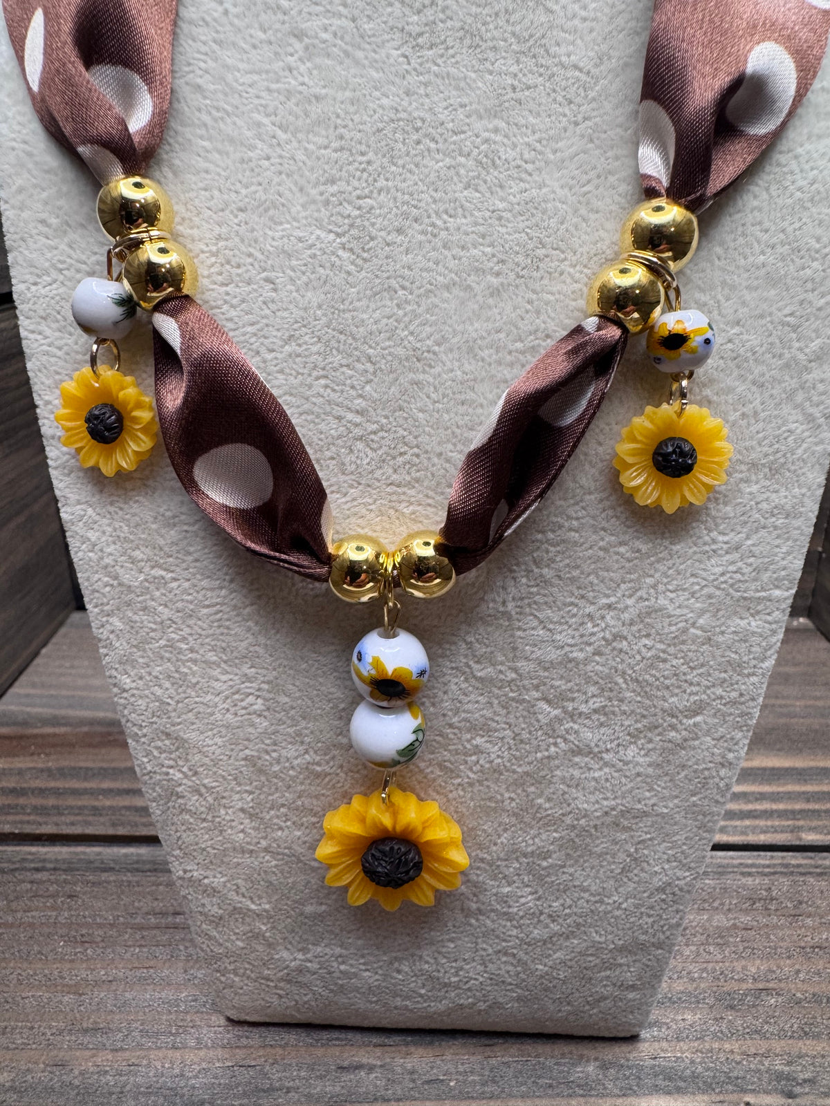 Sunshine & Sass - Chocolate Brown Polka Dot Necklace