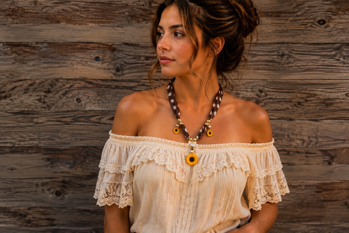 Sunshine & Sass - Chocolate Brown Polka Dot Necklace