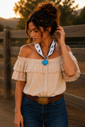 Wild Heart of Mine - Western Inspired Charm Necklace with Turquoise Heart Pendant