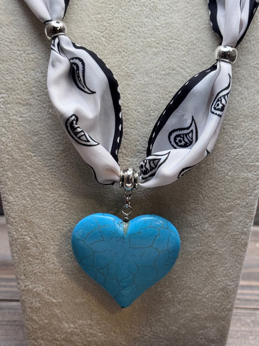 Wild Heart of Mine - Western Inspired Charm Necklace with Turquoise Heart Pendant