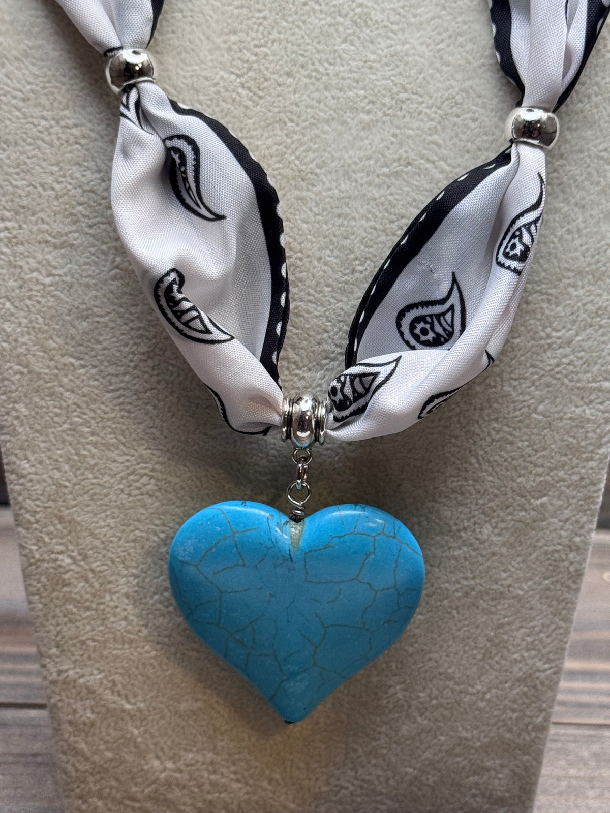 Wild Heart of Mine - Western Inspired Charm Necklace with Turquoise Heart Pendant